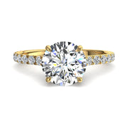 Bague de fiançailles diamant naturel rond 1.20 carat or jaune Giulia
